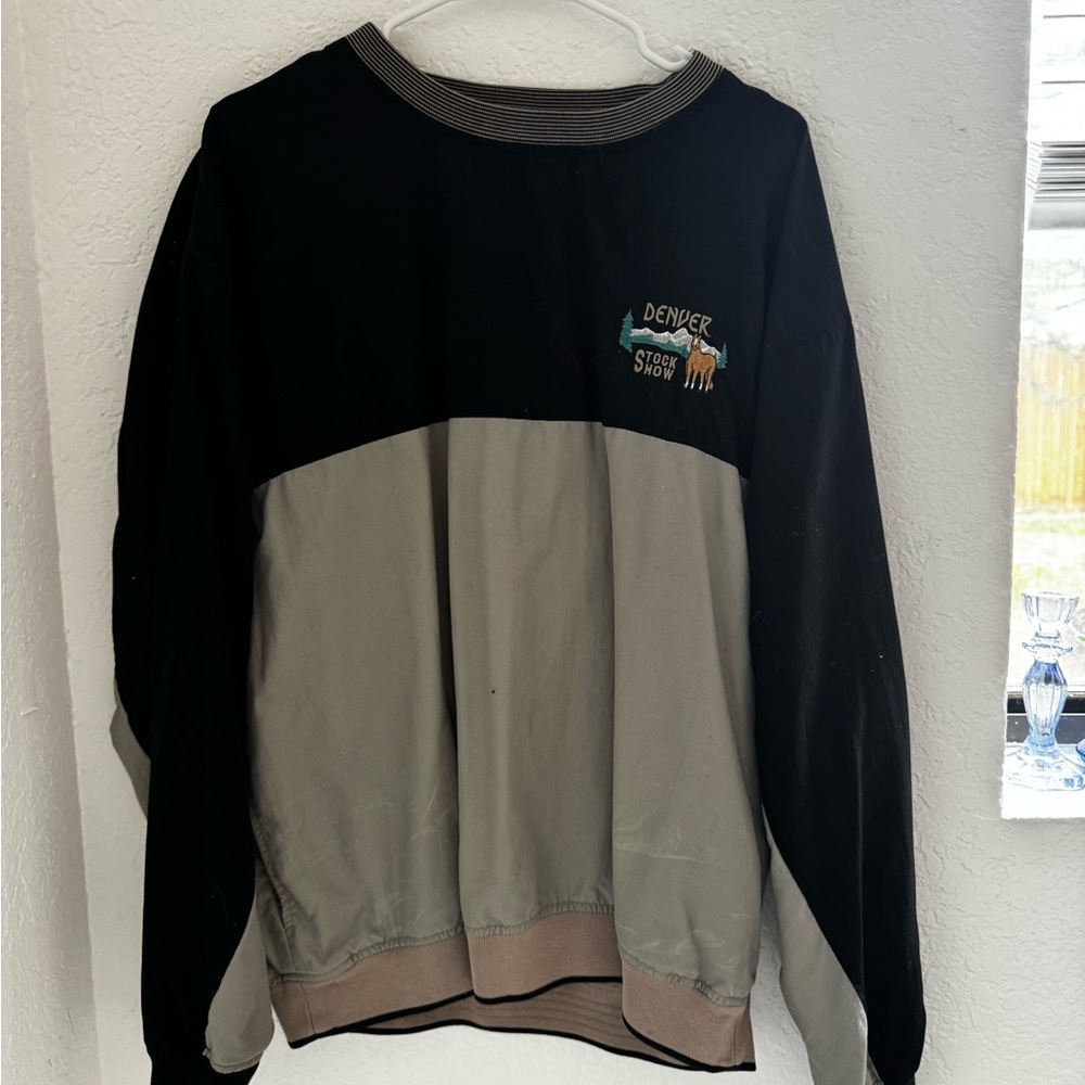 Denver Stock Show Two-Tone Windbreaker - Black & Tan